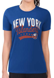 4Her New York Islanders Womens Blue Filigree Fitted Short Sleeve T-Shirt