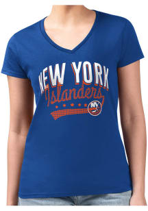 4Her New York Islanders Womens Blue Filigree Fitted Design Short Sleeve T-Shirt