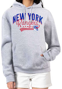 4Her New York Rangers Womens Grey Filigree Hooded Sweatshirt
