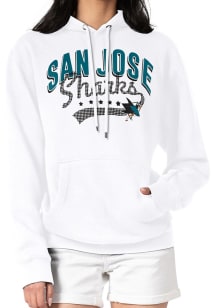 4Her San Jose Sharks Womens White Filigree Hooded Sweatshirt