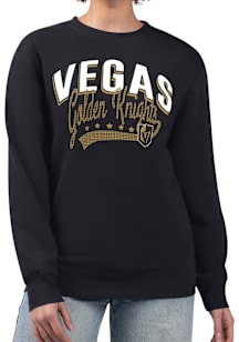4Her Vegas Golden Knights Womens Black Filigree Crew Sweatshirt