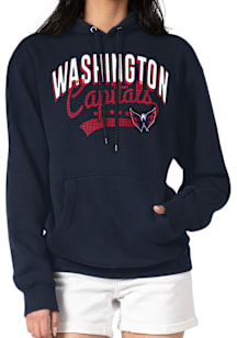 4Her Washington Capitals Womens Navy Blue Filigree Hooded Sweatshirt