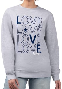 4Her Dallas Cowboys Womens Grey Love Crew Sweatshirt