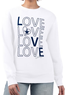 4Her Dallas Cowboys Womens White Love Crew Sweatshirt