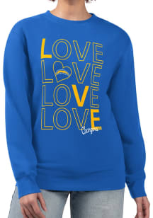 4Her Los Angeles Chargers Womens Blue Love Crew Sweatshirt