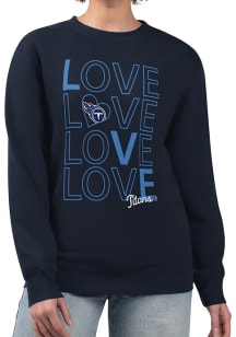 4Her Tennessee Titans Womens Navy Blue Love Crew Sweatshirt