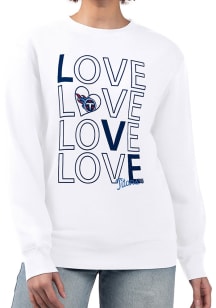 4Her Tennessee Titans Womens White Love Crew Sweatshirt