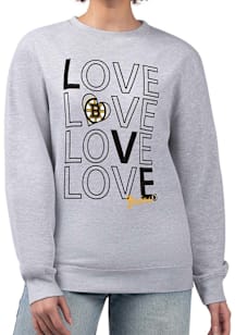 4Her Boston Bruins Womens Grey Love Crew Sweatshirt
