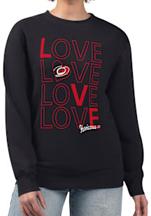 4Her Carolina Hurricanes Womens Black Love Crew Sweatshirt