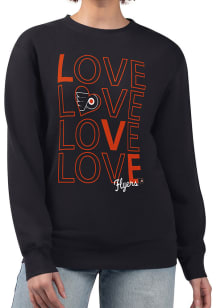 4Her Philadelphia Flyers Womens Black Love Crew Sweatshirt