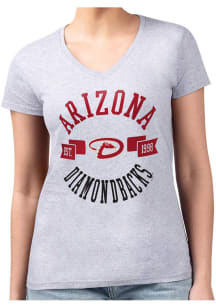 4Her Arizona Diamondbacks Womens Grey City Fitted Short Sleeve T-Shirt