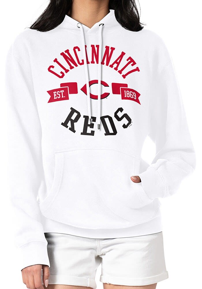 4Her Cincinnati Reds Womens White City Hooded Sweatshirt