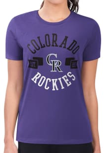 4Her Colorado Rockies Womens Purple City Fitted Short Sleeve T-Shirt