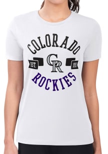 4Her Colorado Rockies Womens White City Fitted Short Sleeve T-Shirt