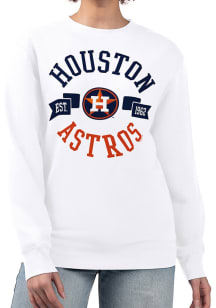 4Her Houston Astros Womens White City Crew Sweatshirt