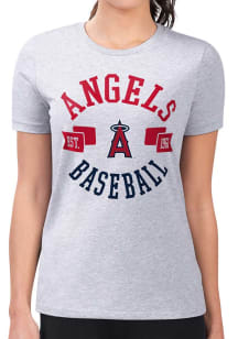 4Her Los Angeles Angels Womens Grey City Fitted Design Short Sleeve T-Shirt