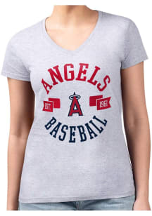 4Her Los Angeles Angels Womens Grey City Fitted Short Sleeve T-Shirt