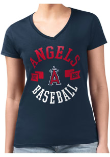 4Her Los Angeles Angels Womens Navy Blue City Fitted Short Sleeve T-Shirt