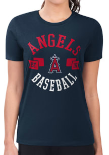 4Her Los Angeles Angels Womens Navy Blue City Fitted Design Short Sleeve T-Shirt