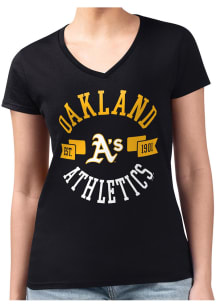 4Her Oakland Athletics Womens Black City Fitted Short Sleeve T-Shirt