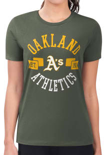 4Her Oakland Athletics Womens Green City Fitted Design Short Sleeve T-Shirt
