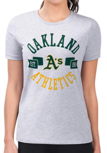 4Her Oakland Athletics Womens Grey City Fitted Design Short Sleeve T-Shirt