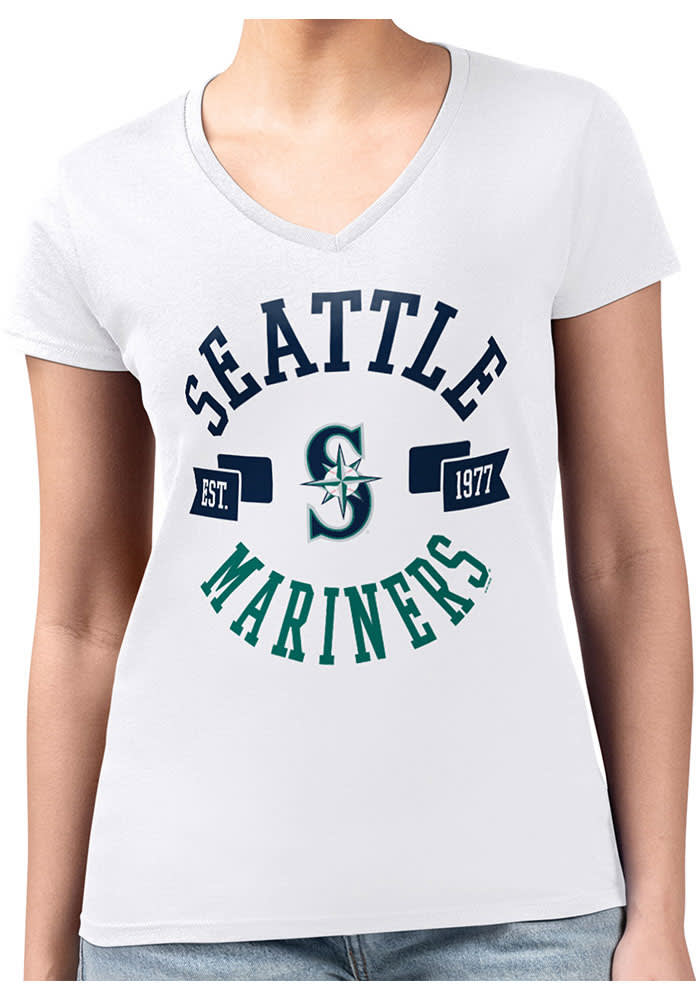 4Her Seattle Mariners Womens White City Fitted Design T
