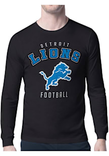 Starter Detroit Lions Black Logo Long Sleeve T Shirt