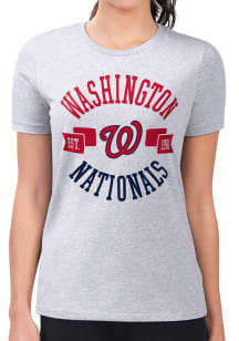 4Her Washington Nationals Womens Grey City Fitted Design Short Sleeve T-Shirt