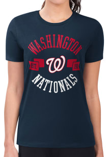 4Her Washington Nationals Womens Navy Blue City Fitted Short Sleeve T-Shirt