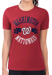 4Her Washington Nationals Womens Red City Fitted Short Sleeve T-Shirt