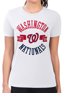 4Her Washington Nationals Womens White City Fitted Design Short Sleeve T-Shirt