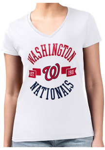 4Her Washington Nationals Womens White City Fitted Short Sleeve T-Shirt