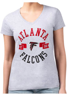 4Her Atlanta Falcons Womens Grey City Fitted Short Sleeve T-Shirt