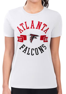 4Her Atlanta Falcons Womens White City Fitted Design Short Sleeve T-Shirt