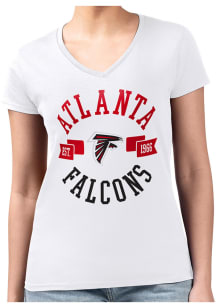 4Her Atlanta Falcons Womens White City Fitted Short Sleeve T-Shirt