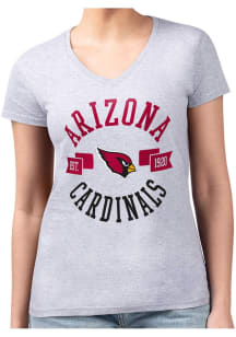 4Her Arizona Cardinals Womens Grey City Fitted Short Sleeve T-Shirt