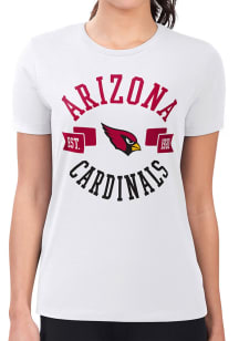 4Her Arizona Cardinals Womens White City Fitted Design Short Sleeve T-Shirt