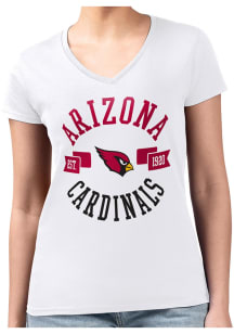 4Her Arizona Cardinals Womens White City Fitted Short Sleeve T-Shirt