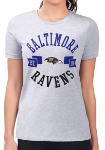 4Her Baltimore Ravens Womens Grey City Fitted Short Sleeve T-Shirt