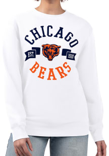 4Her Chicago Bears Womens White City Crew Sweatshirt