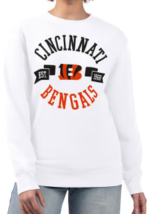 4Her Cincinnati Bengals Womens White City Crew Sweatshirt