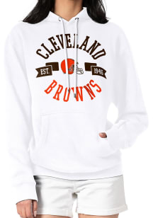 4Her Cleveland Browns Womens White City Hooded Sweatshirt