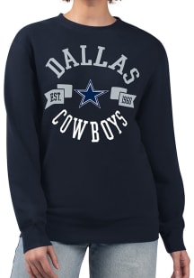 4Her Dallas Cowboys Womens Navy Blue City Crew Sweatshirt