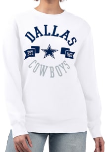 4Her Dallas Cowboys Womens White City Crew Sweatshirt