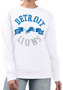 4Her Detroit Lions Womens White City Crew Sweatshirt