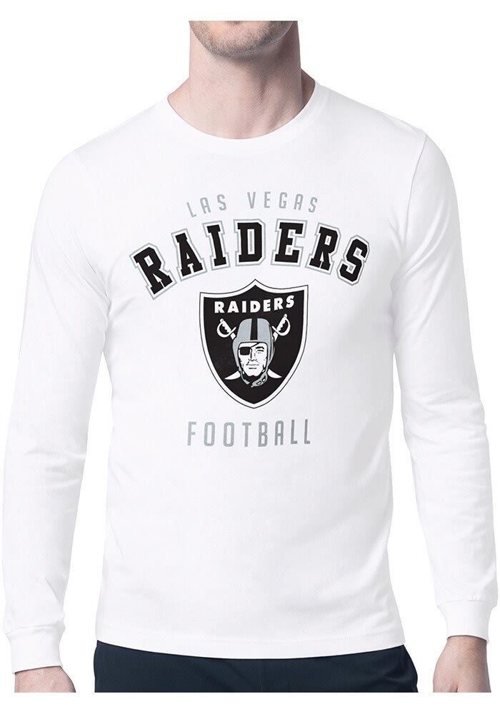 Starter Las Vegas Raiders Logo Long Sleeve T Shirt White