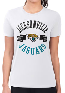 4Her Jacksonville Jaguars Womens White City Fitted Short Sleeve T-Shirt
