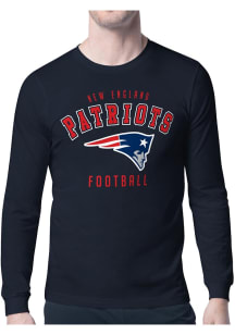 Starter New England Patriots Navy Blue Logo Long Sleeve T Shirt