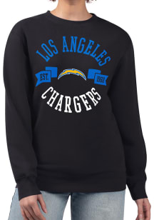 4Her Los Angeles Chargers Womens Black City Crew Sweatshirt